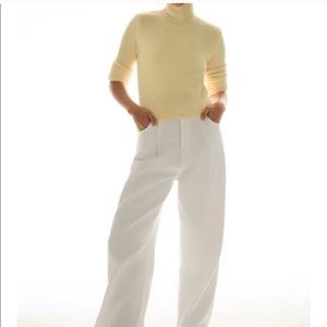 Zara light yellow fitted turtle neck sweater